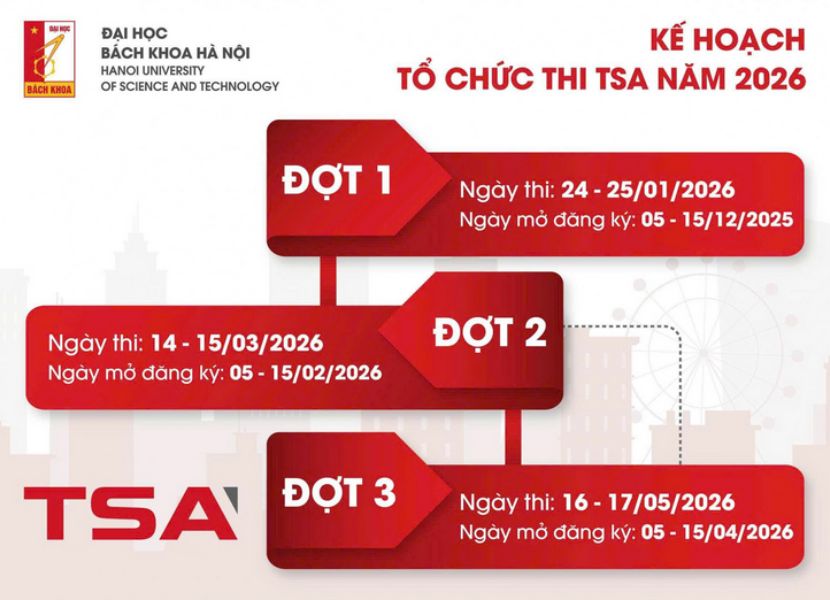 Thời gian tổ chức kỳ thi Đánh giá tư duy Đại học Bách khoa Hà Nội 2026