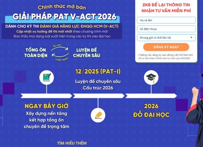 HOCMAI đồng hành cùng sĩ tử chinh phục 900+ điểm V-ACT