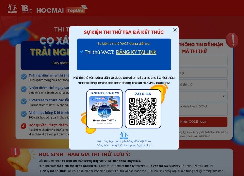 Hướng dẫn đăng ký & làm đề đánh giá tư duy thi thử tại HOCMAI