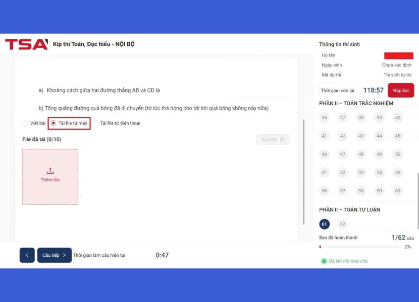 Cách 2: chọn Tải file từ máy và tải ảnh lên
