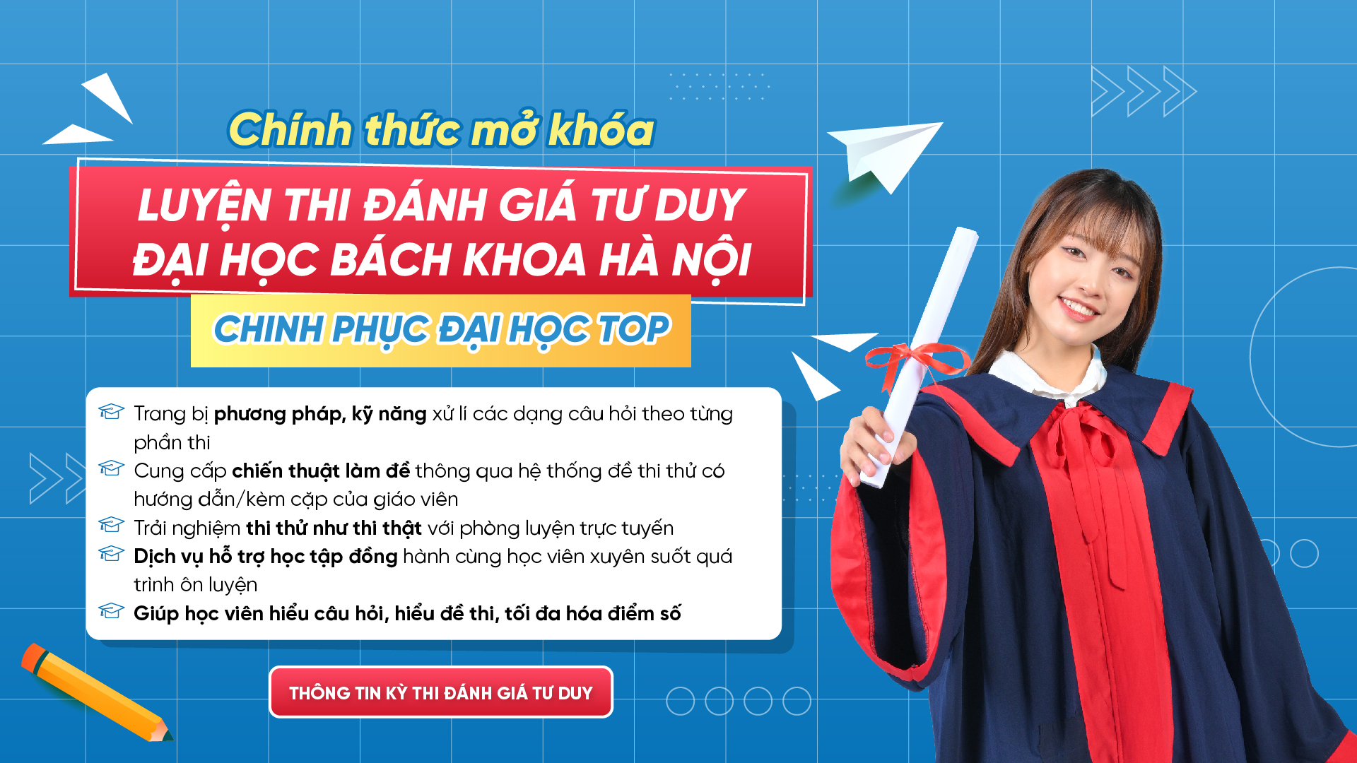 PAT TSA HOCMAI - Bí quyết đạt 80+ điểm trong kỳ thi Đánh giá tư duy