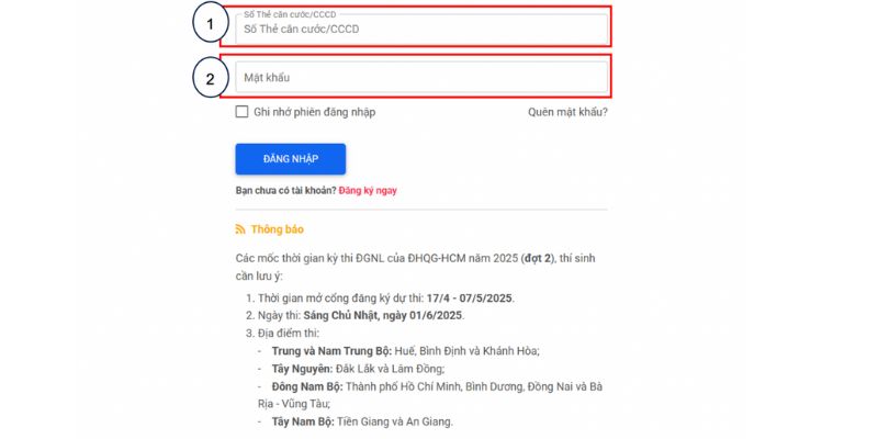 Minh hoạ bước đăng nhập