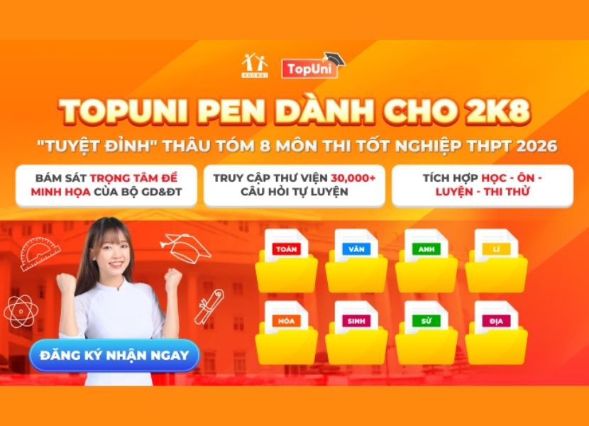 HOCMAI - Đồng hành cùng Sĩ tử 2K8 chinh phục kỳ thi tốt nghiệp THPT 2026