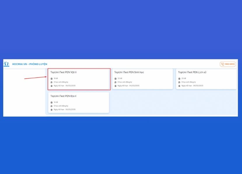 Bước 2: Chọn khóa luyện tương ứng