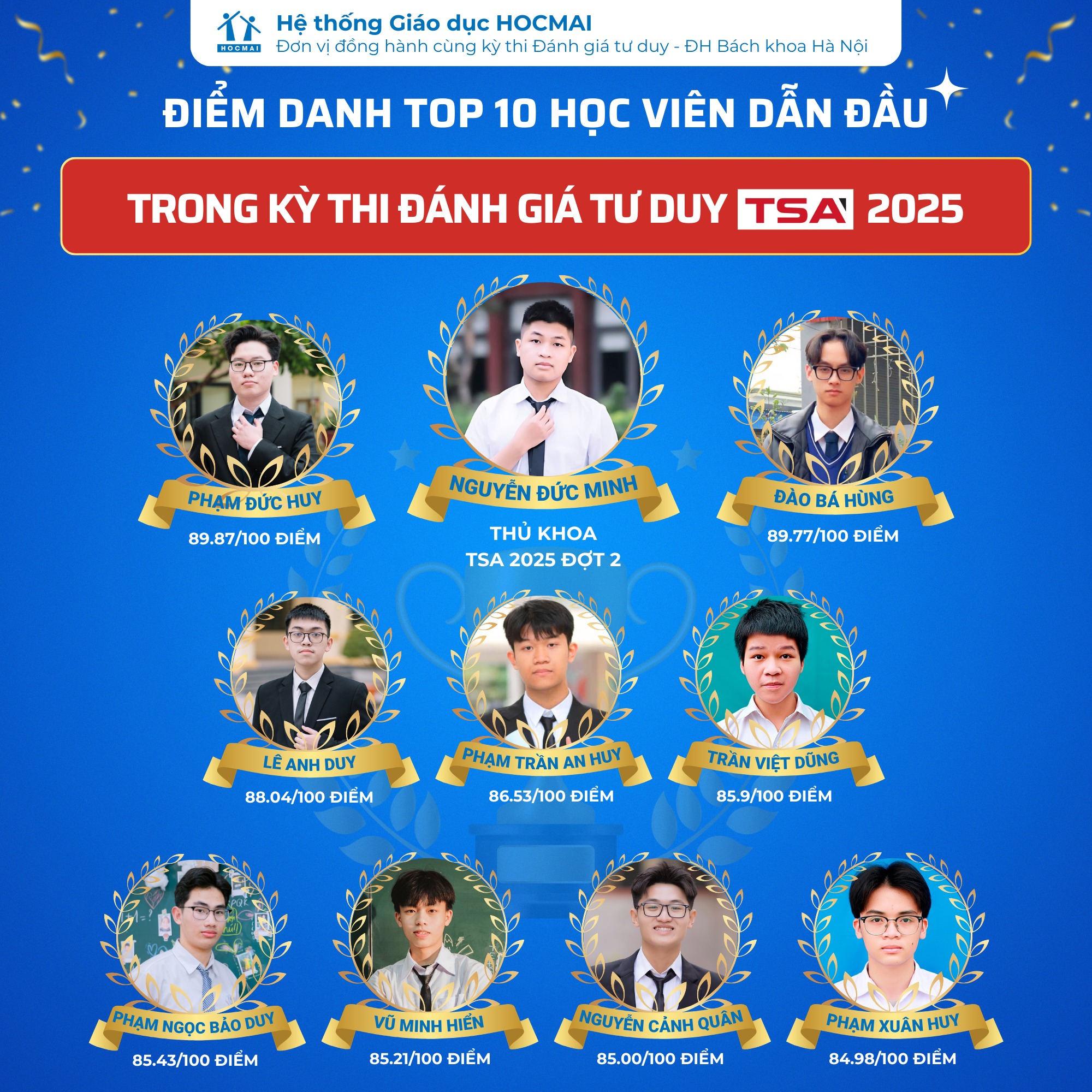 HOCMAI tự hào vinh danh học viên đạt thành tích cao trong kỳ thi TSA 2025