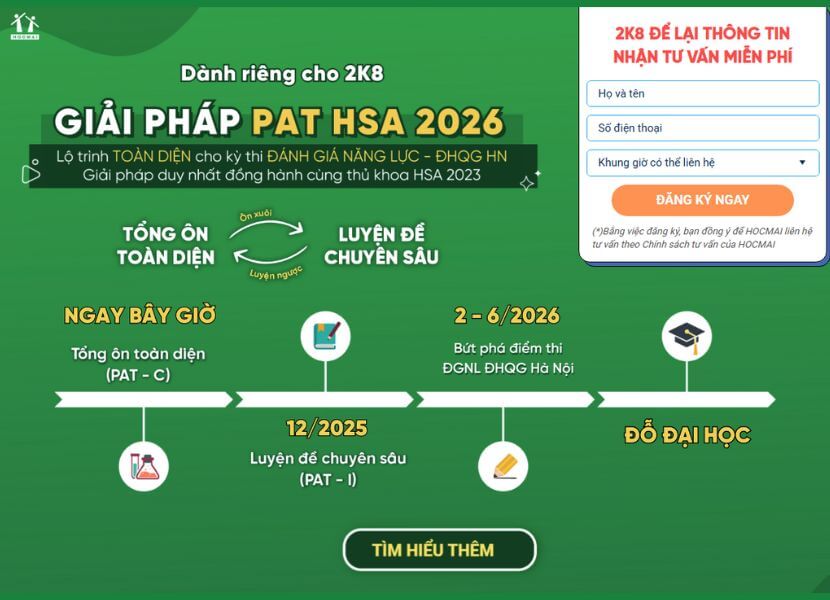 Chiến lược ôn thi đánh giá năng lực HSA chinh phục 100+