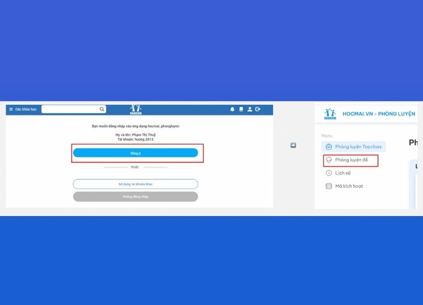 Hình 1. Truy cập vào Phòng luyện đề