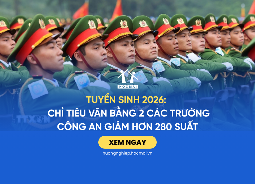 Tuyển sinh 2026: Chỉ tiêu văn bằng 2 các trường công an giảm hơn 280 suất